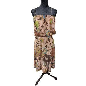 Vintage Sue Brett Womens Brown Floral Dress